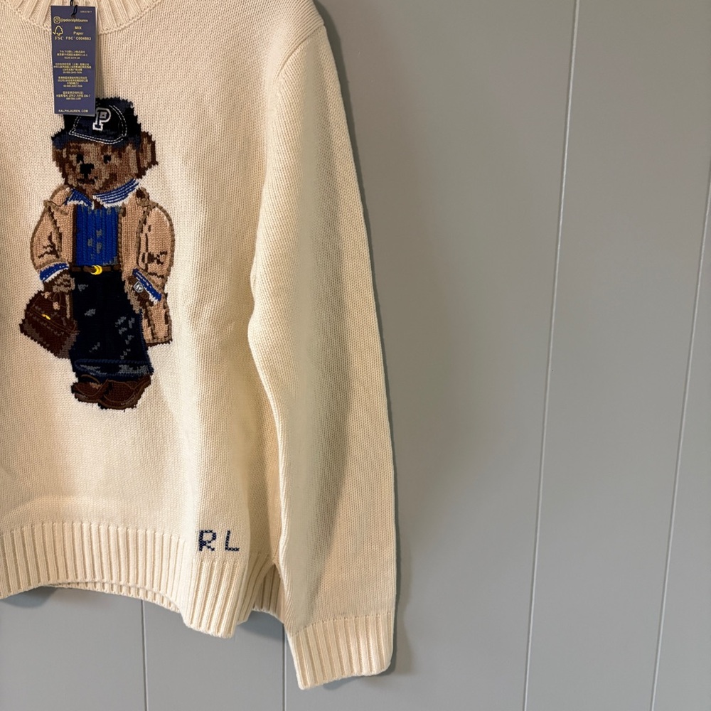 NEW Polo Ralph Lauren Polo Bear Wool Cashmere Blend Intarsia Sweater Size XL - Picture 12 of 15